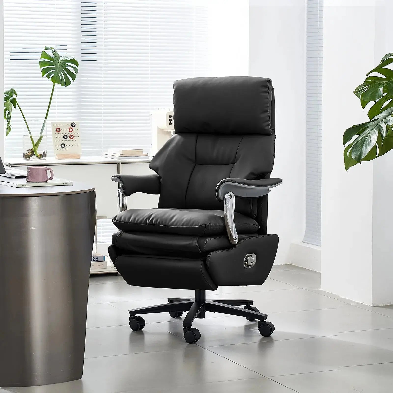 EMIAH MT033 Electric Executive Office Chair - EMIAH Store Black / Real Leather