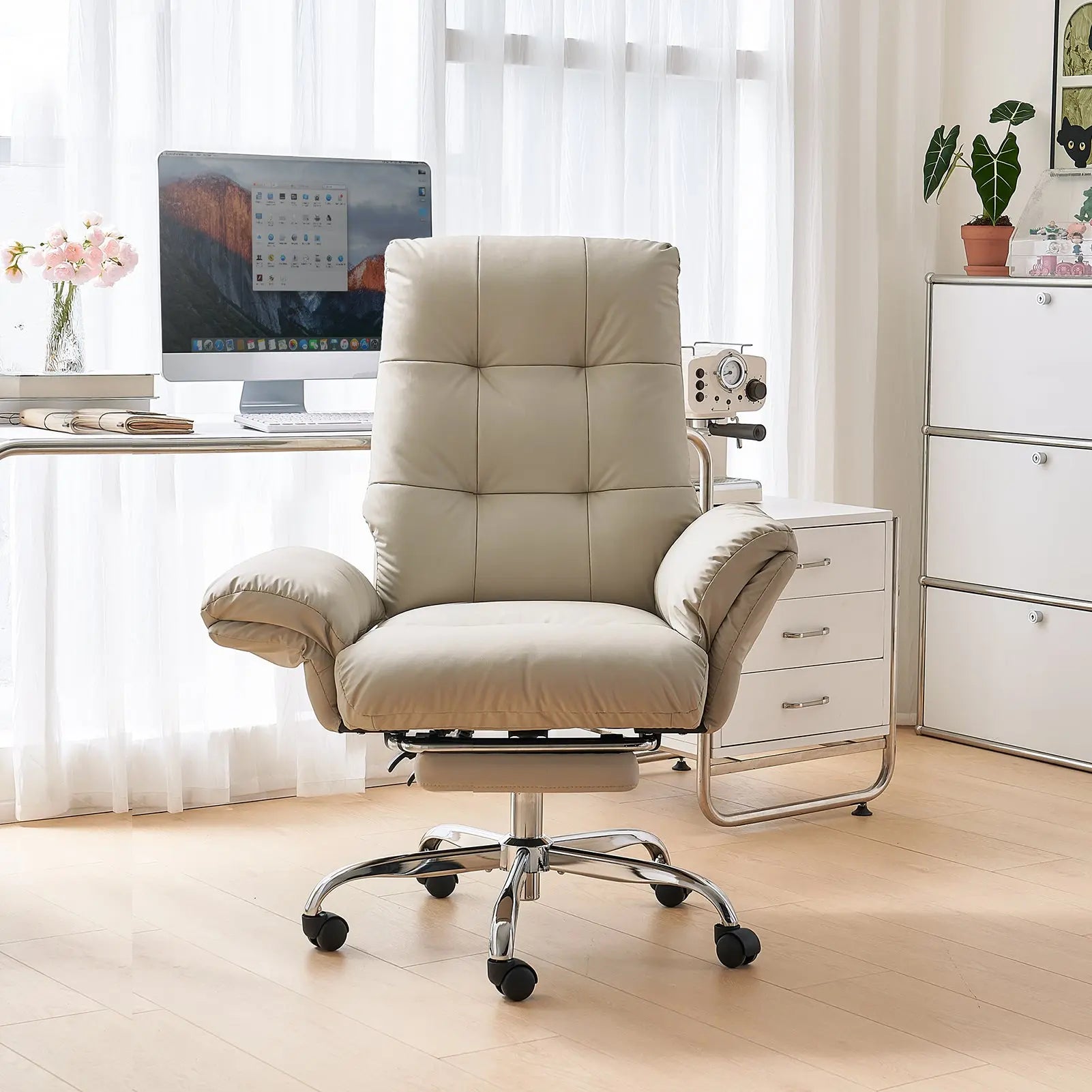 EMIAH C590 Comfy Ergonomic Office Chair with Footrest and Flip-up Arms EMIAH