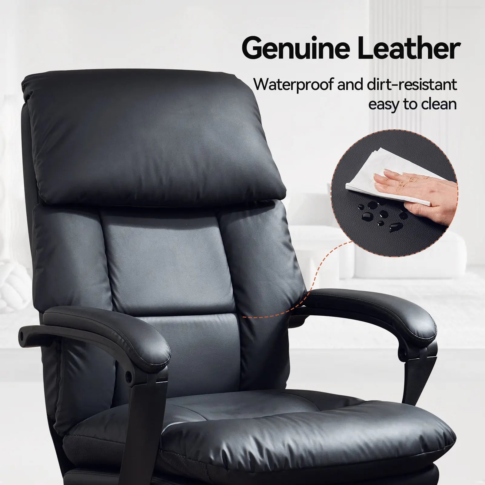 EMIAH C029 Ergonomic Genuine Leather Office Chair with Foot Rest - EMIAH Store