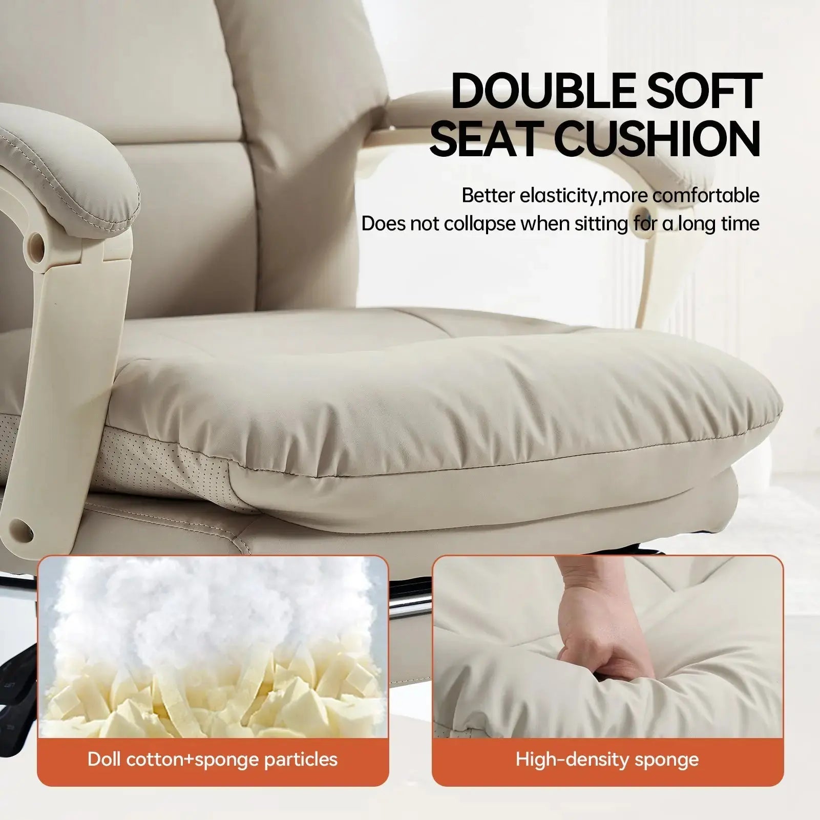 EMIAH C029 Ergonomic Genuine Leather Office Chair with Foot Rest EMIAH