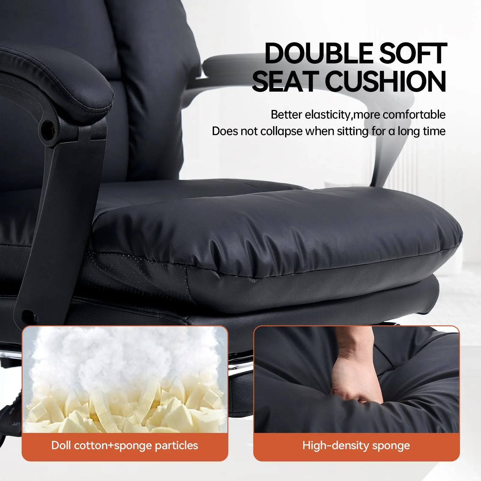 EMIAH C029 Ergonomic Genuine Leather Office Chair with Foot Rest EMIAH