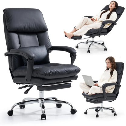 EMIAH C029 Ergonomic Genuine Leather Office Chair with Foot Rest EMIAH