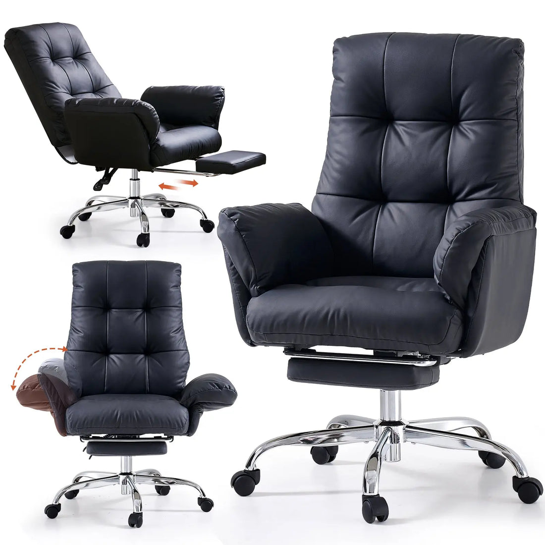 EMIAH C590 Comfy Ergonomic Office Chair with Footrest and Flip-up Arms EMIAH