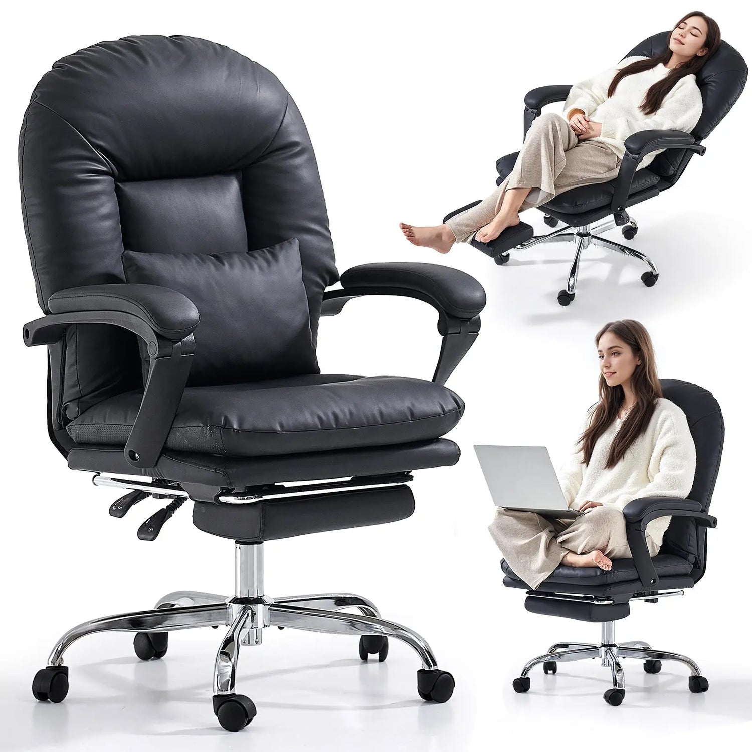 EMIAH C586 Ergonomic Ultra-Comfortable Office Chair with Foot Rest EMIAH