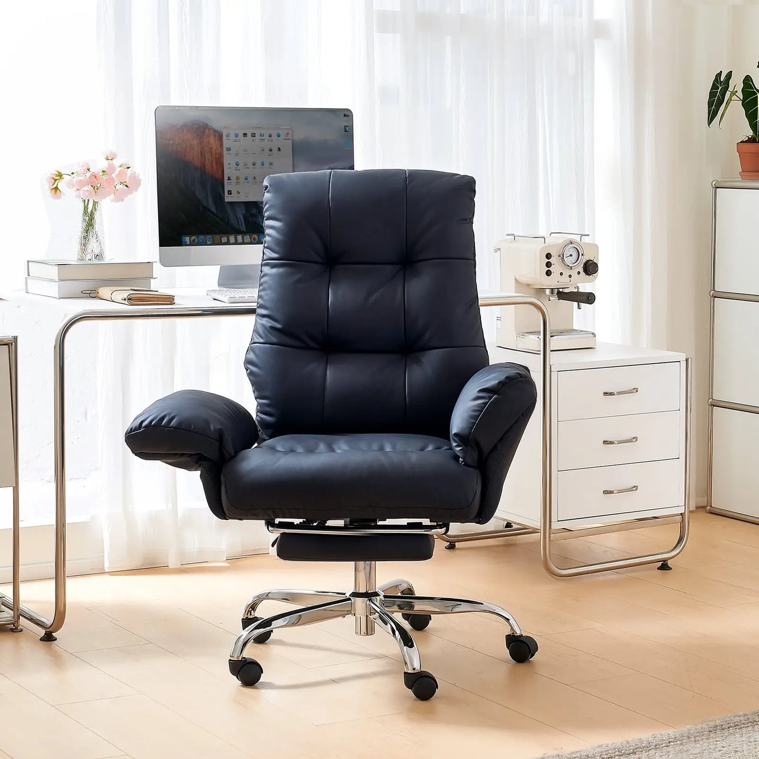EMIAH C590 Comfy Ergonomic Office Chair with Footrest and Flip-up Arms EMIAH