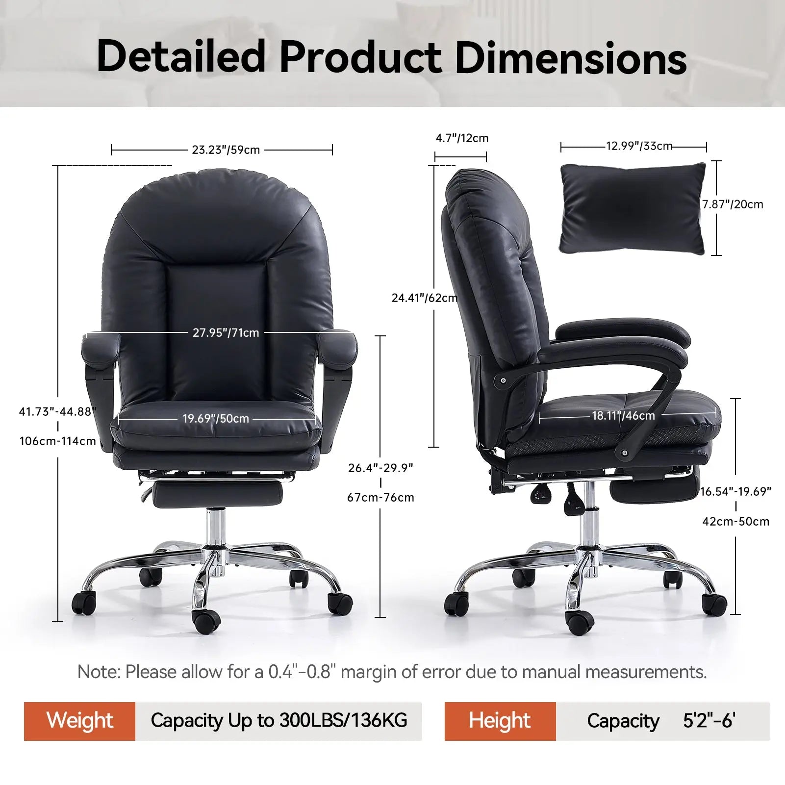 EMIAH C586 Ergonomic Ultra-Comfortable Office Chair with Foot Rest - EMIAH Store 