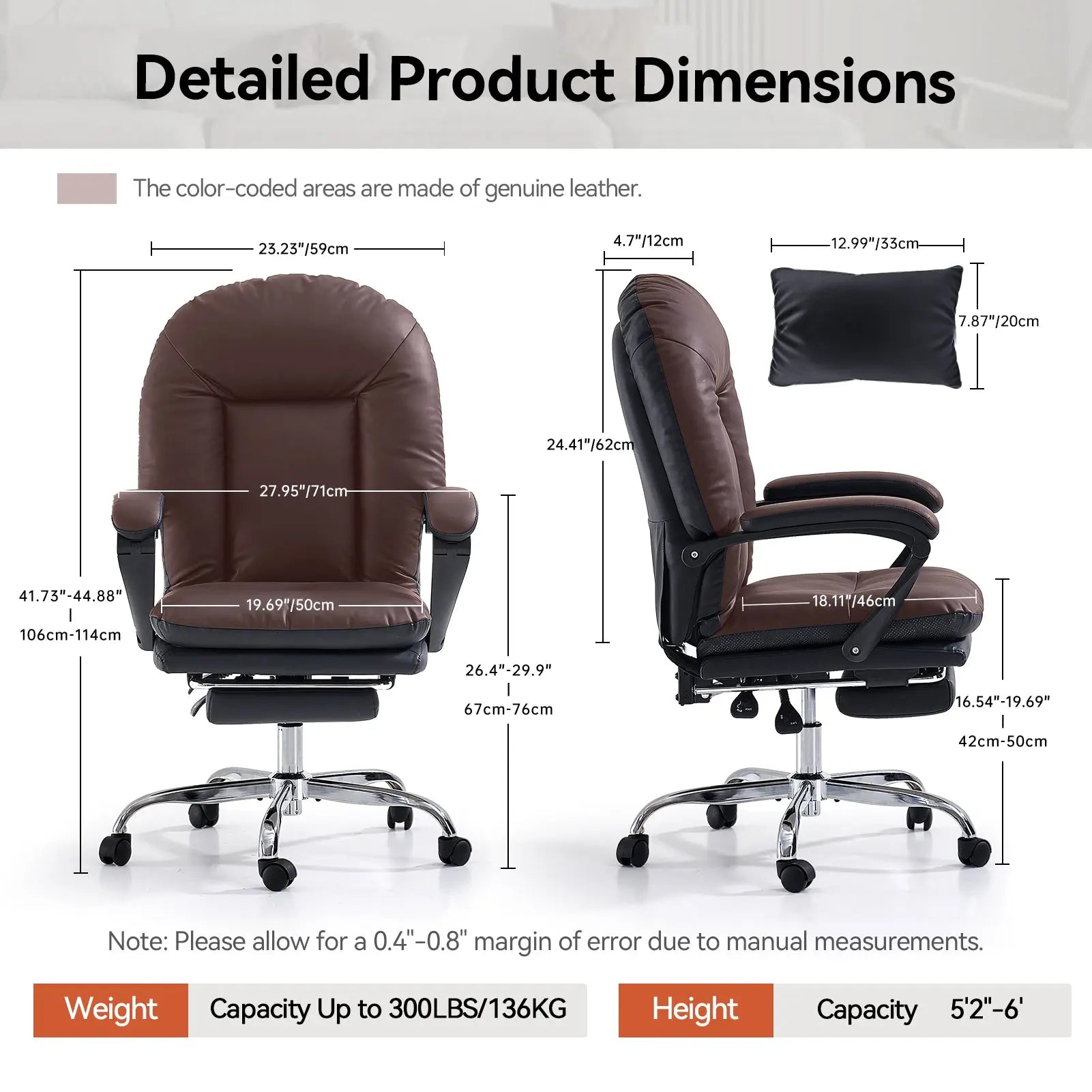 EMIAH C586 Ergonomic Ultra-Comfortable Office Chair with Foot Rest EMIAH