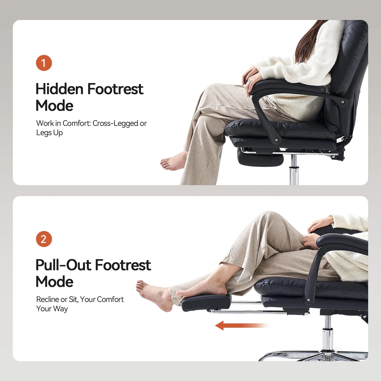 EMIAH C586 Ergonomic Ultra-Comfortable Office Chair with Foot Rest - EMIAH Store 