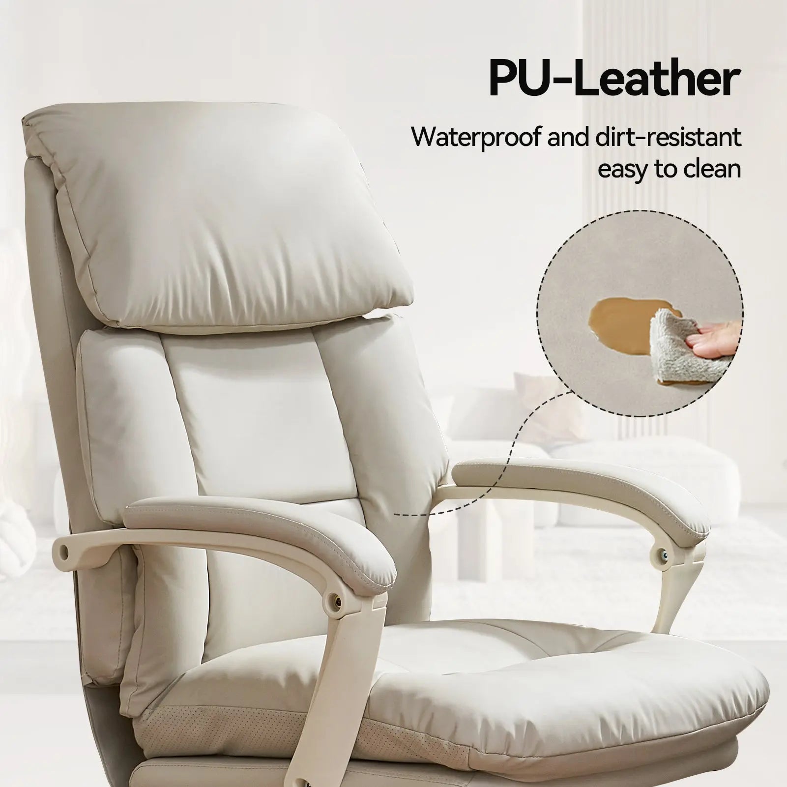 EMIAH C029 Ergonomic Genuine Leather Office Chair with Foot Rest EMIAH