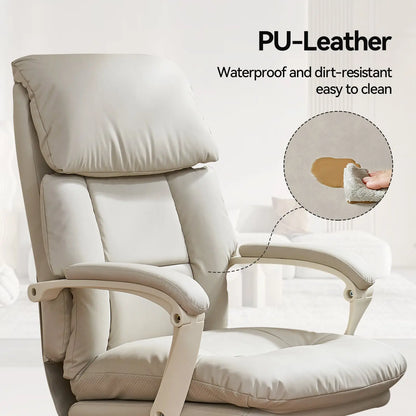 EMIAH C029 Ergonomic Genuine Leather Office Chair with Foot Rest EMIAH