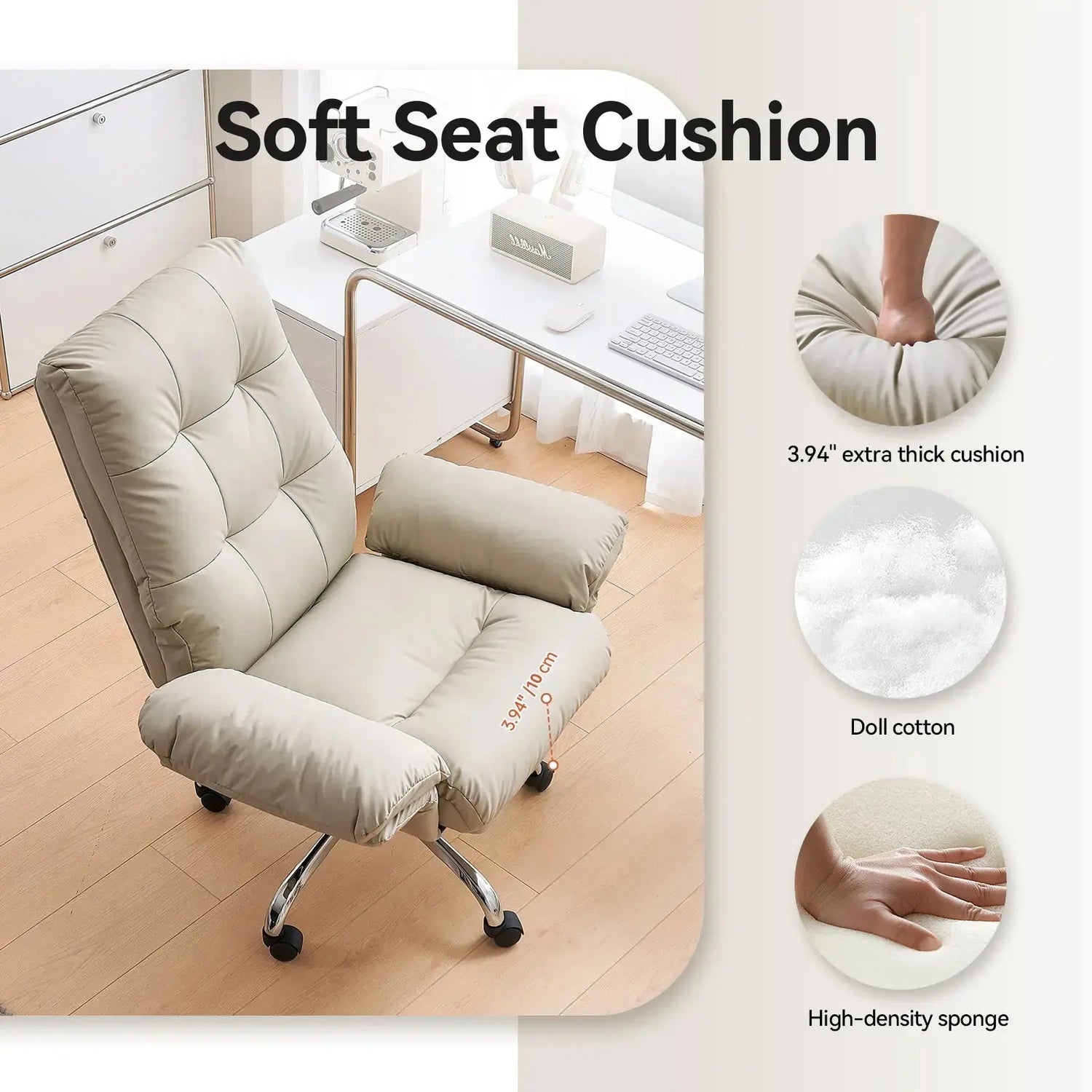 EMIAH C590 Comfy Ergonomic Office Chair with Footrest and Flip-up Arms EMIAH