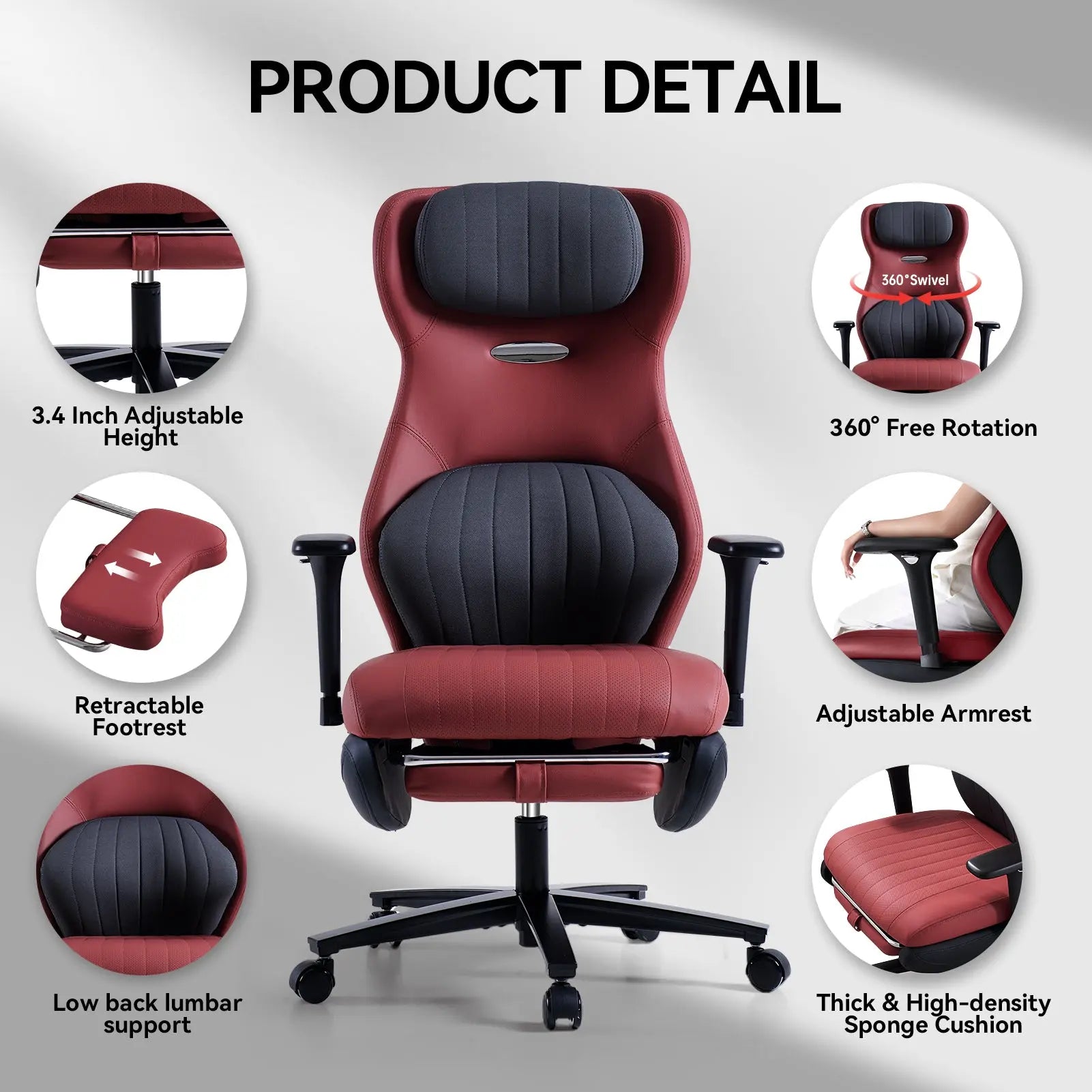 EMIAH GT100 Ergonomic Gaming Chair with Lumbar Support EMIAH