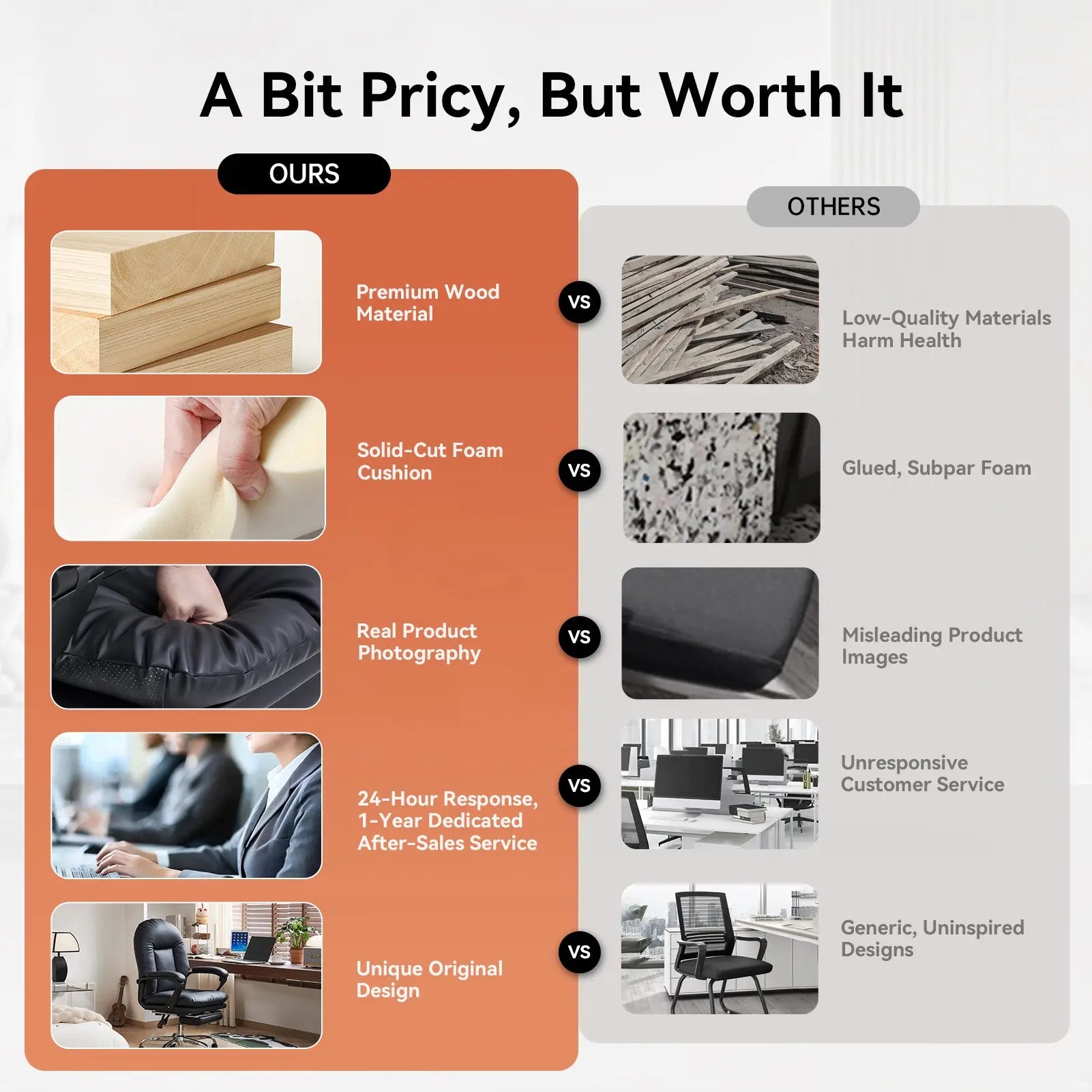 EMIAH C586 Ergonomic Ultra-Comfortable Office Chair with Foot Rest EMIAH