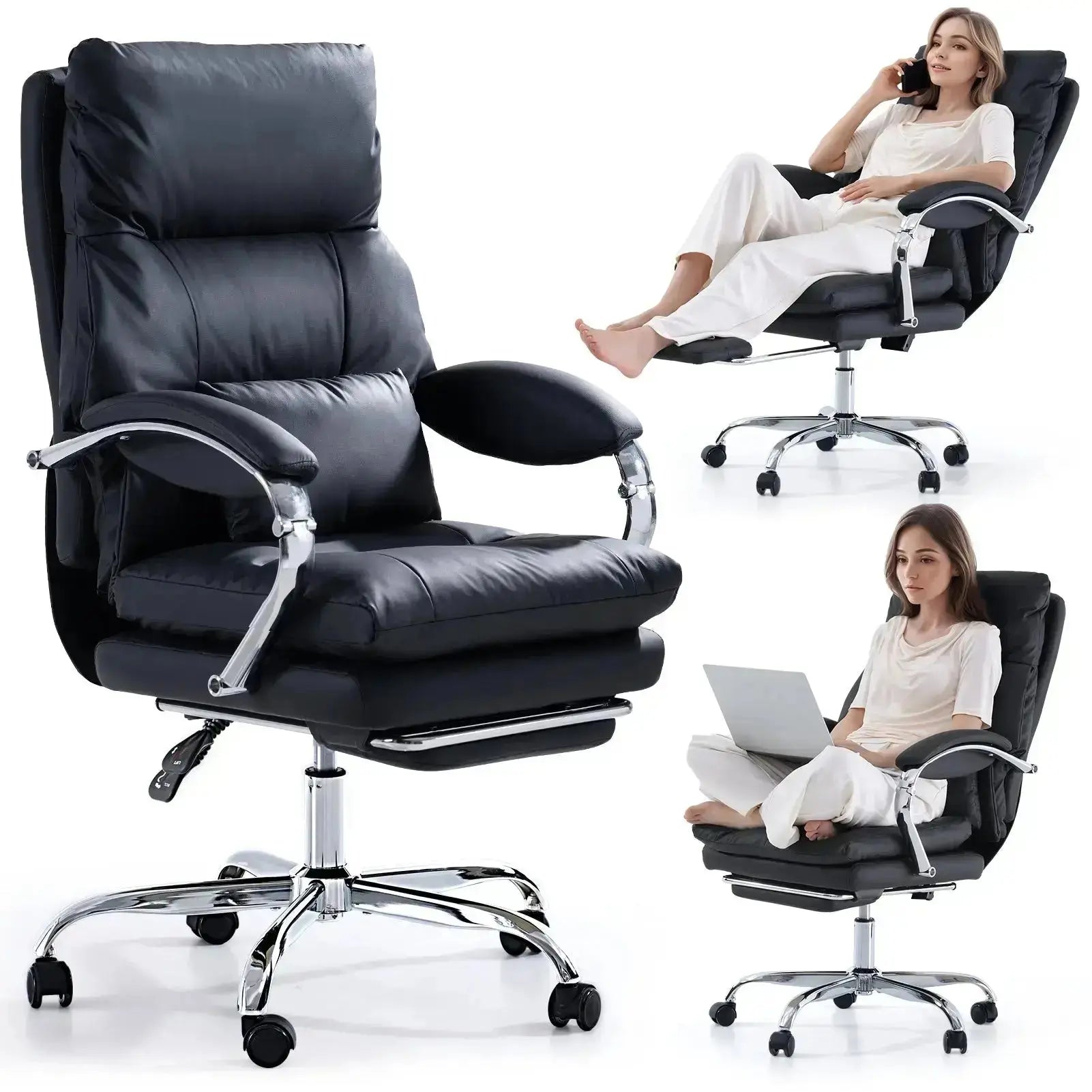 EMIAH C570 Comfortable Office Chair with Footrest - EMIAH Store Black / Standard