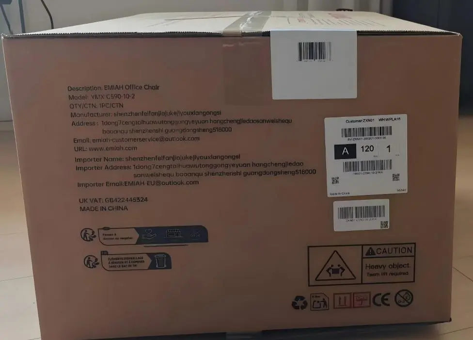 EMIAH C590 Comfy Ergonomic Office Chair with Footrest and Flip-up Arms