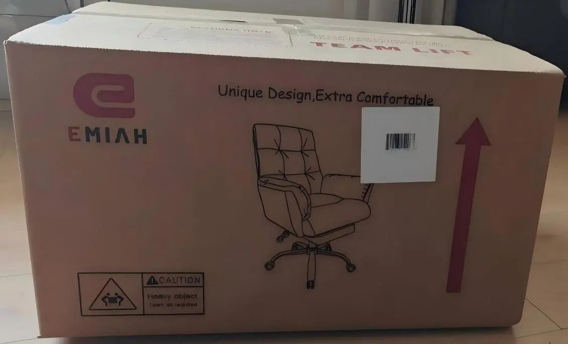 EMIAH C590 Comfy Ergonomic Office Chair with Footrest and Flip-up Arms