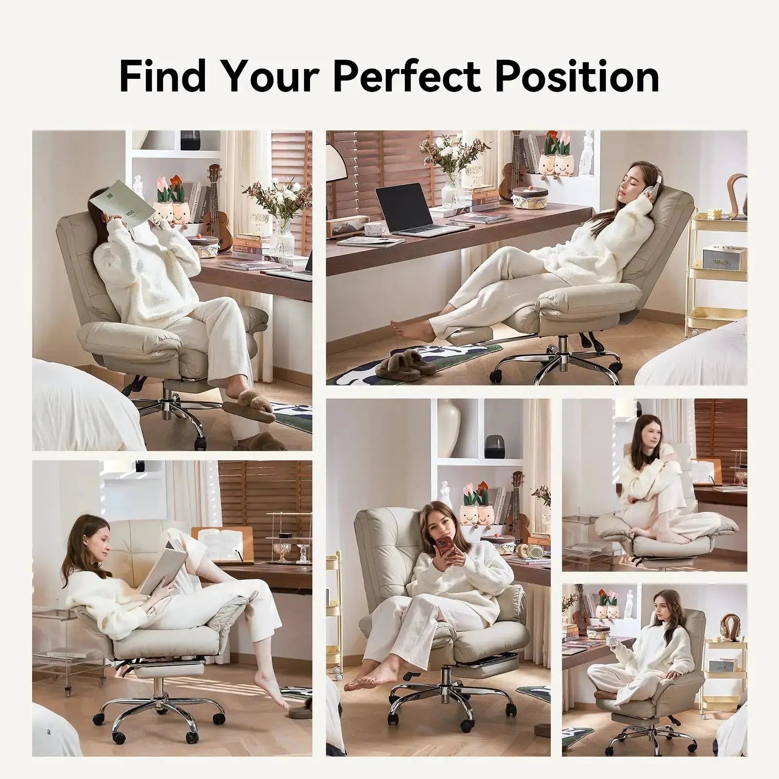 EMIAH C590 Comfy Ergonomic Office Chair with Footrest and Flip-up Arms - EMIAH Store 