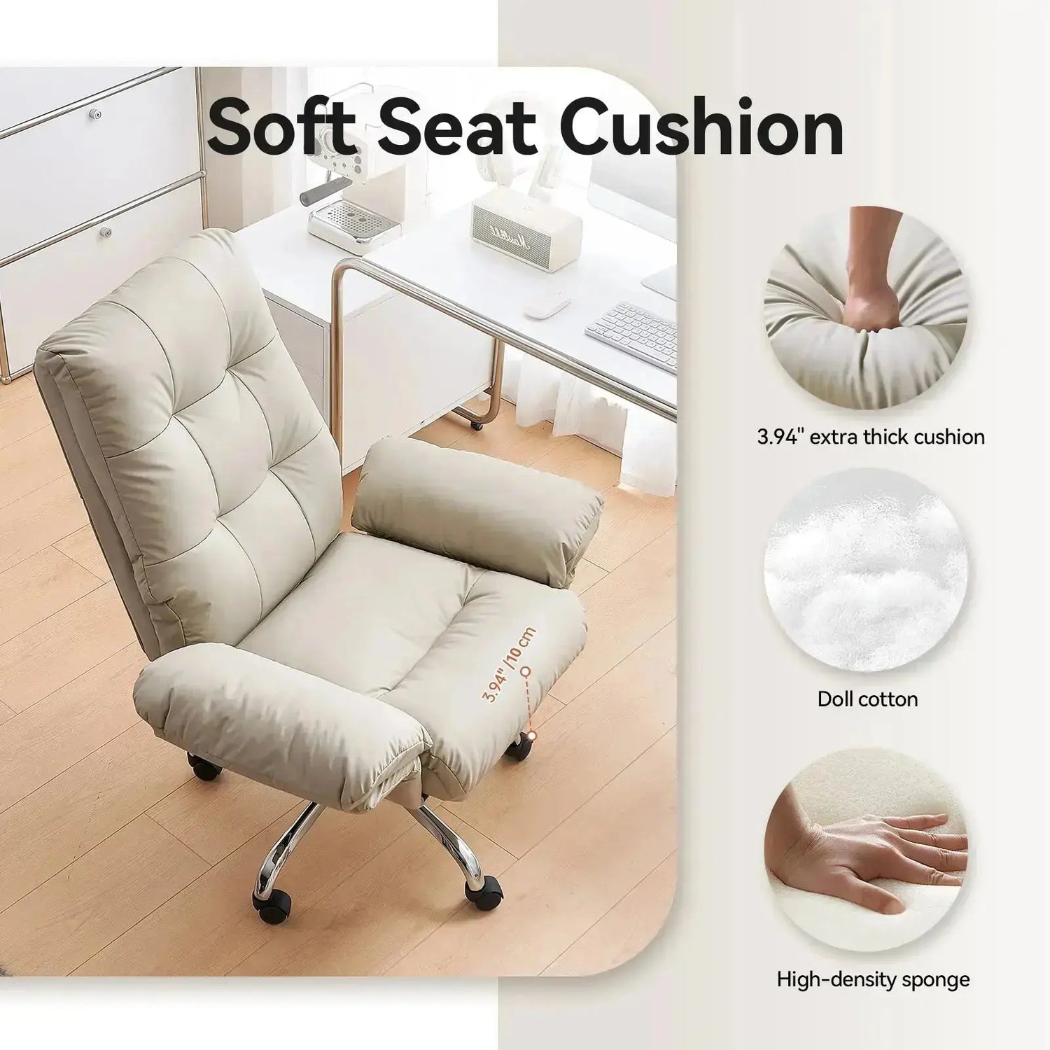 EMIAH C590 Comfy Ergonomic Office Chair with Footrest and Flip-up Arms - EMIAH Store 