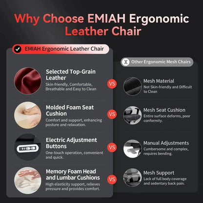 EMIAH GT100 Electric Ergonomics Leather Chair - EMIAH Store 